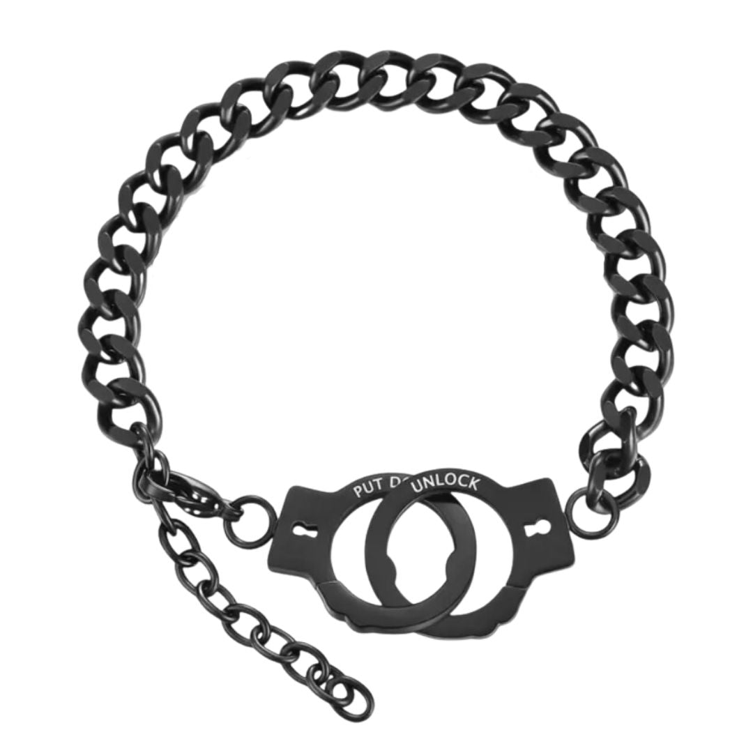 Bracelet Menotte Acier Noir