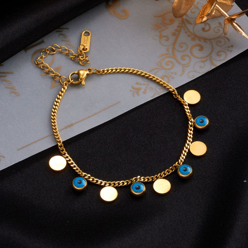 Bracelet Oeil Bleu or femme