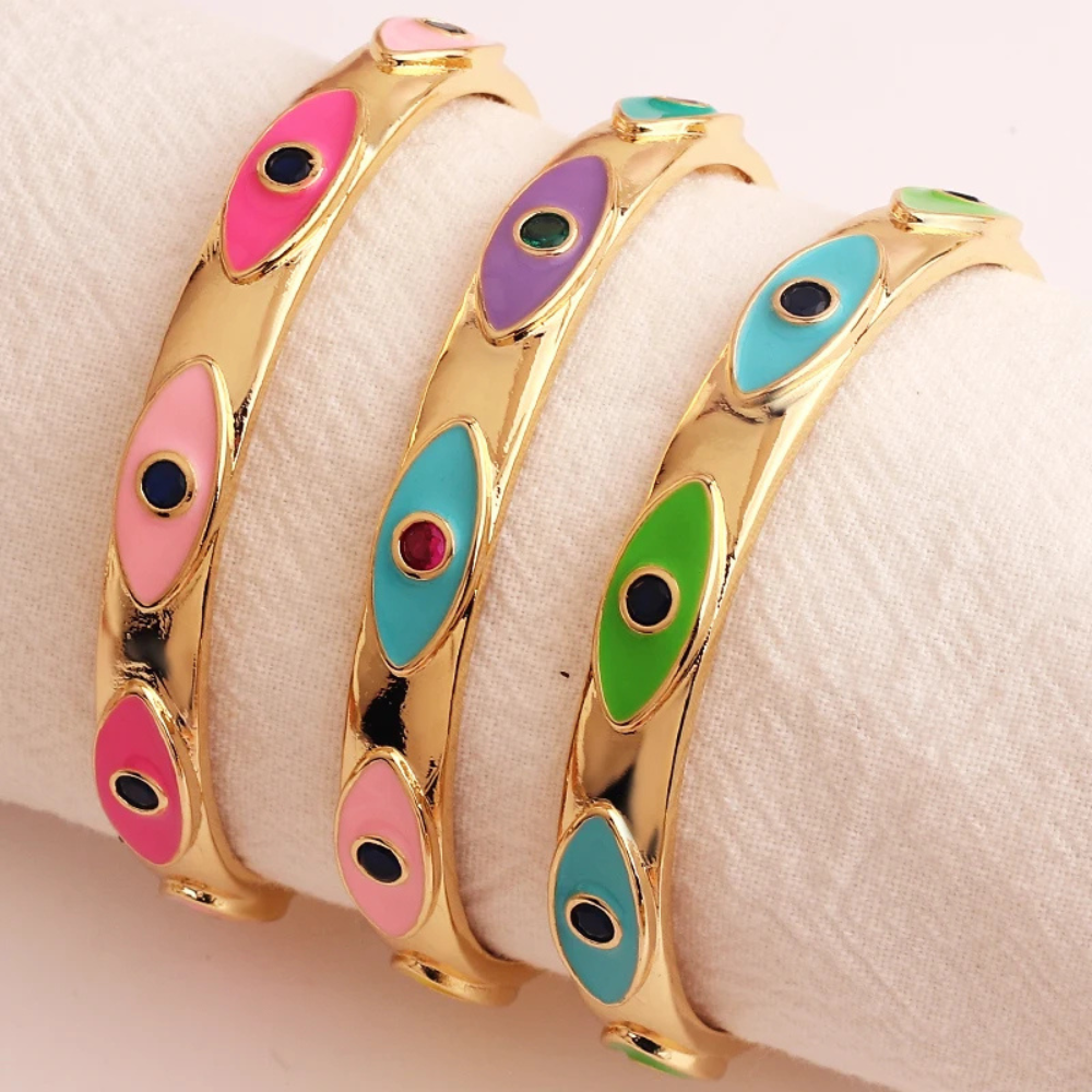 Bracelet Jonc Œil Turquoise pas cher