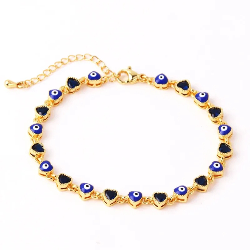 Bracelet Œil Bleu Strass Femme