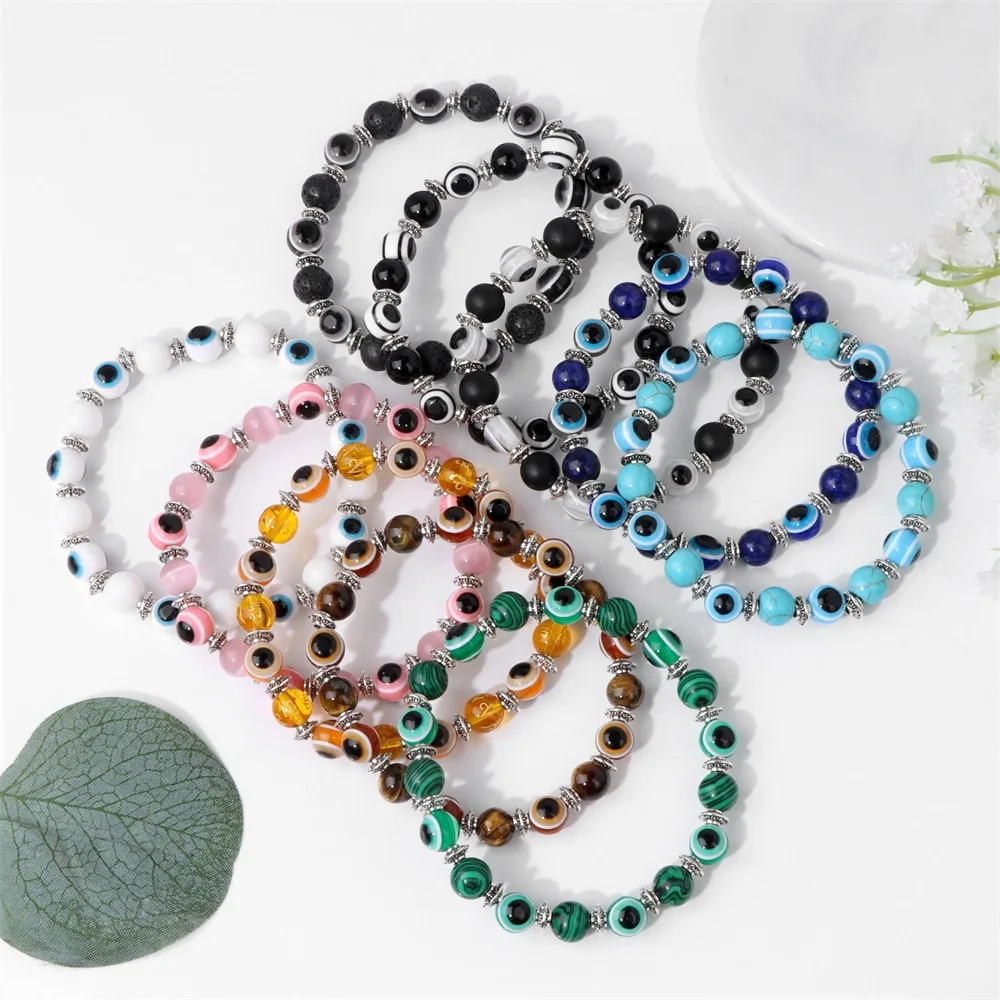 Bracelet Œil Perle Marron pas cher