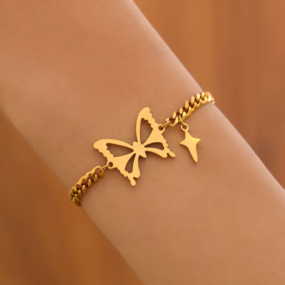 Bracelet Papillon chaine Or