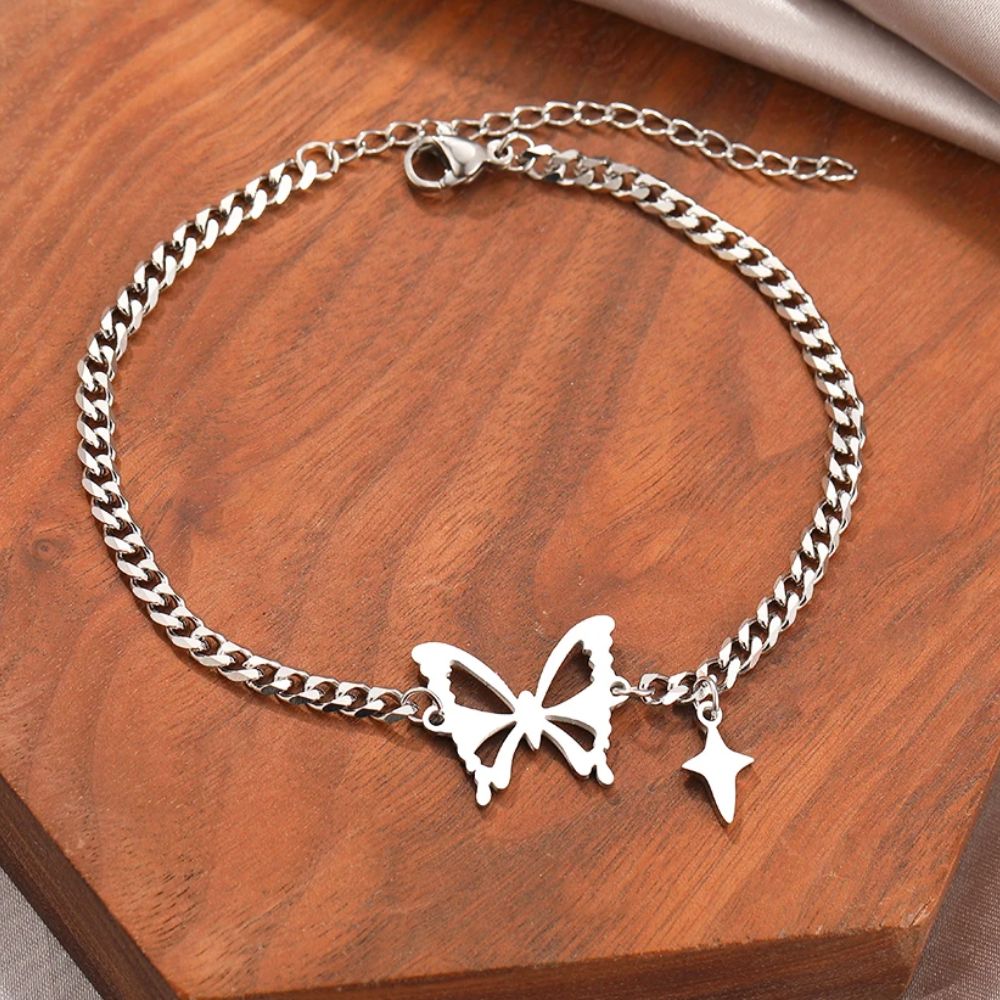 Bracelet Papillon chaine Argent