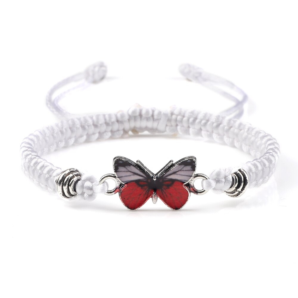 Bracelet Papillon Rouge blanc