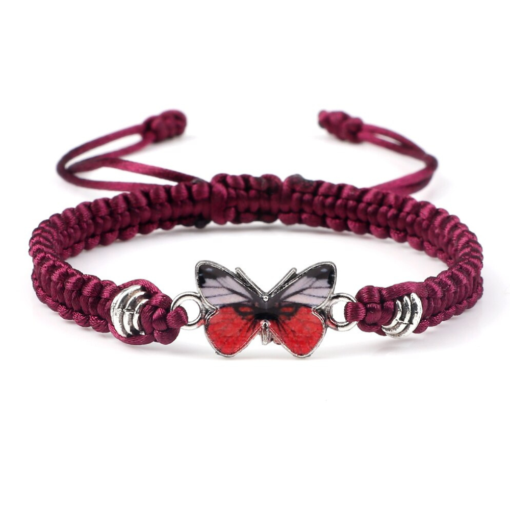 Bracelet Papillon Rouge bordeaux