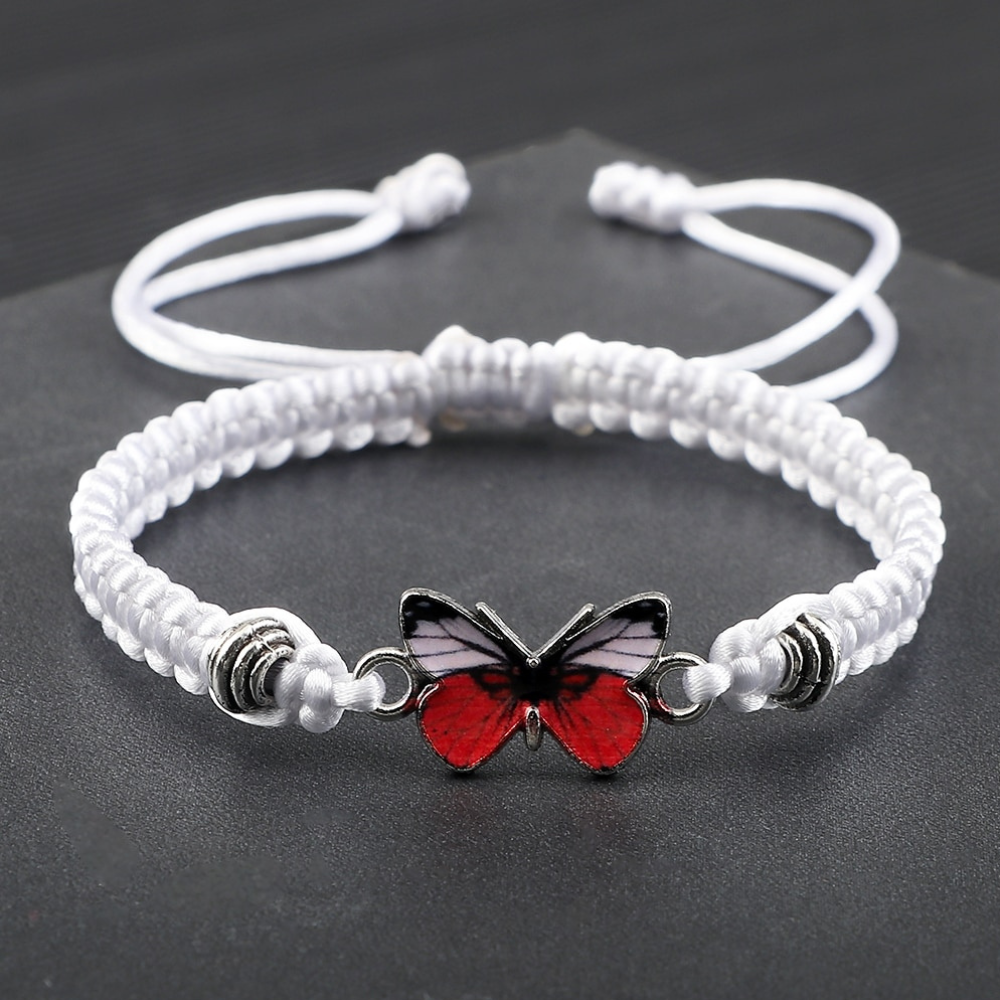 Bracelet Papillon Rouge blanc