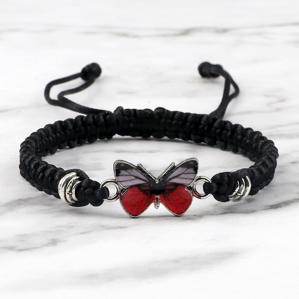 Bracelet Papillon Rouge noir