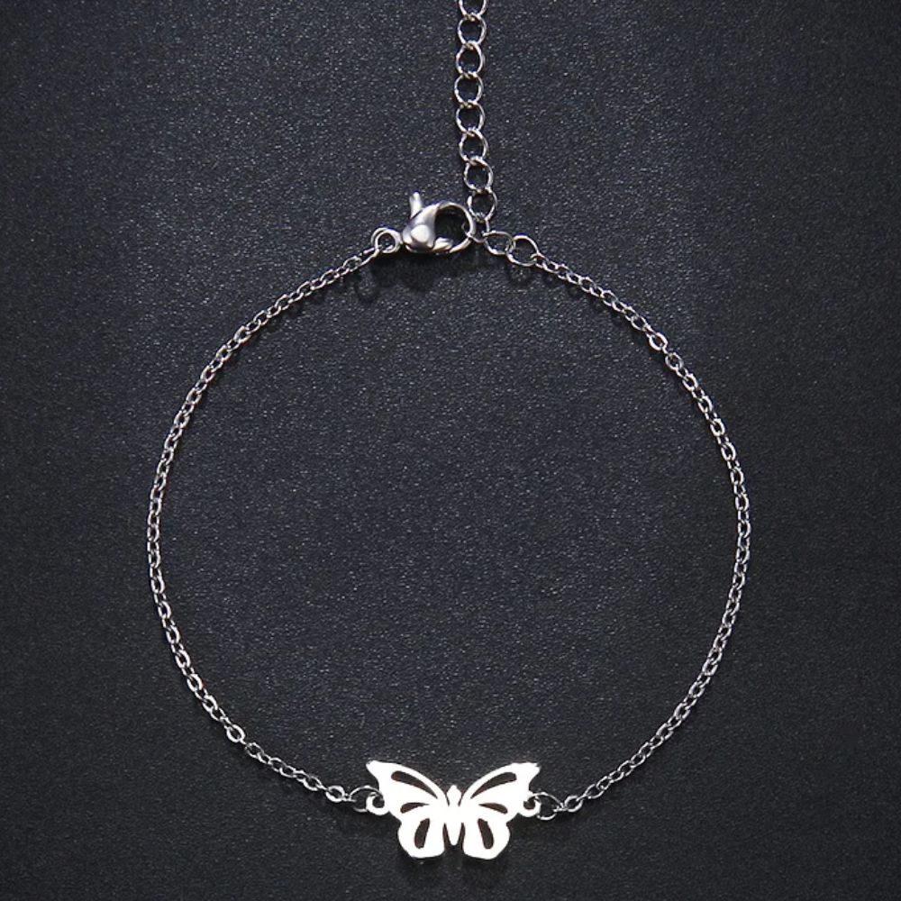 bracelet avec pendentif papillon creux pour femme