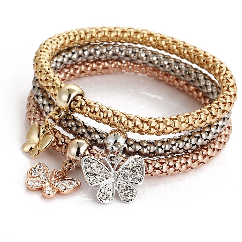 Bracelet avec Papillon Strass