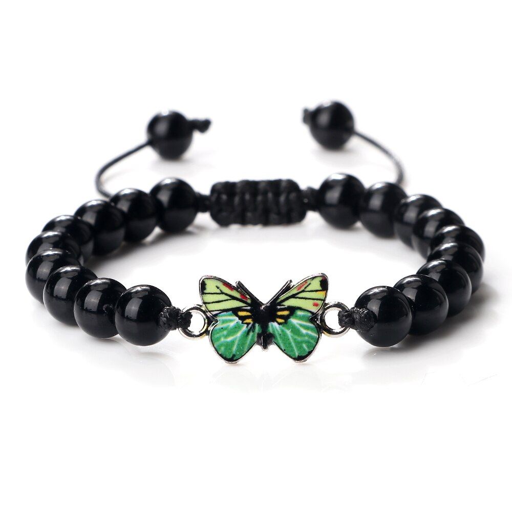 Bracelet Papillon Vert noir
