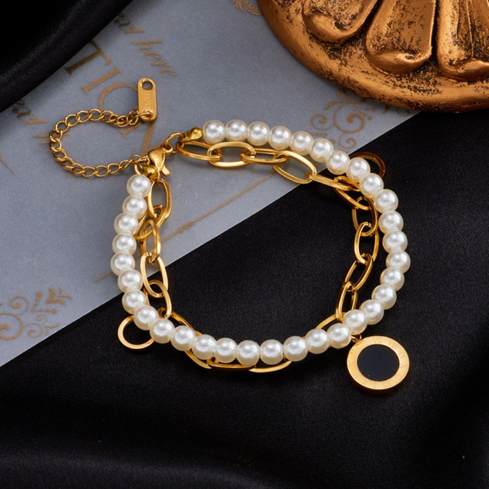 Bracelet Perles et Or femme