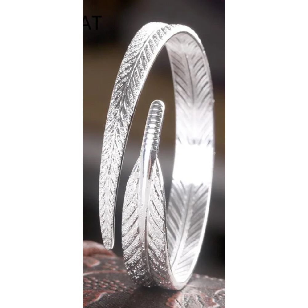 Bracelet Plume acier Brillant