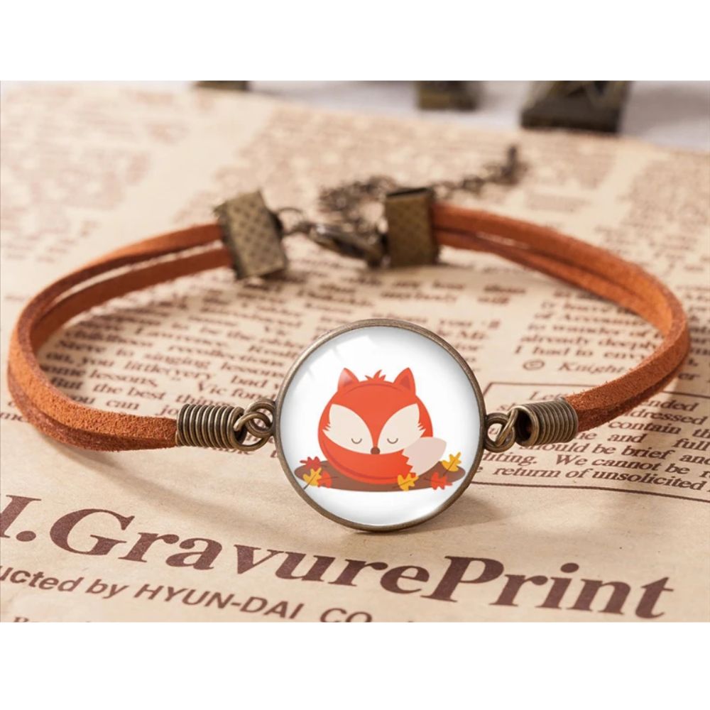 Bracelet Renard Nature Rouge Clair