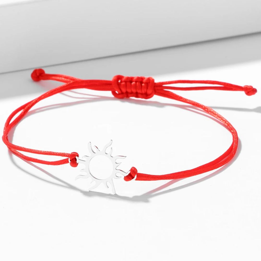 bracelet soleil corde rouge