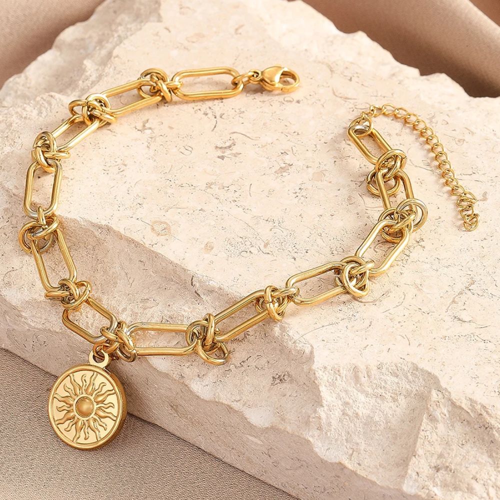 bracelet pour femme en acier inoxydable et de couleur or