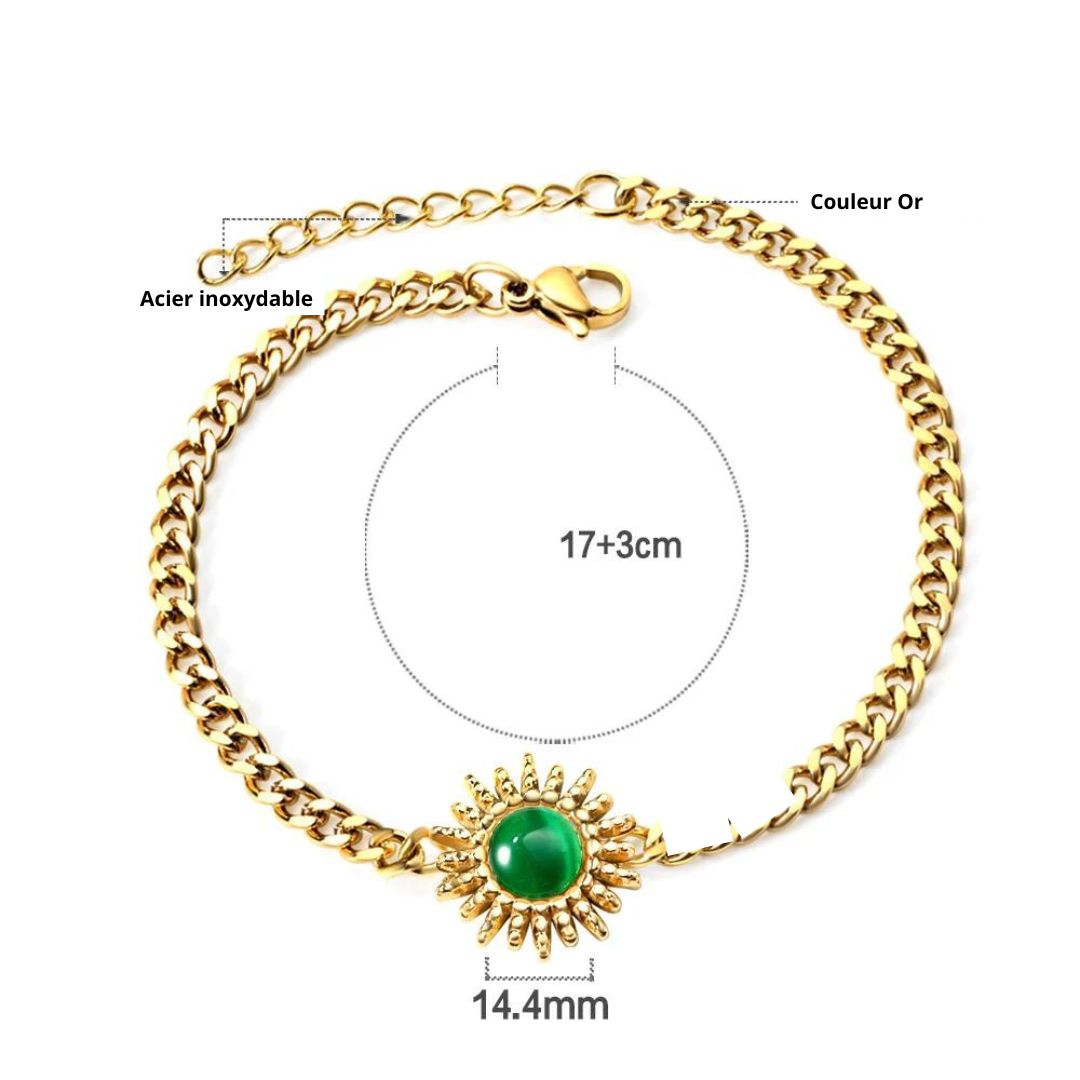 Bracelet Soleil Bohème vert