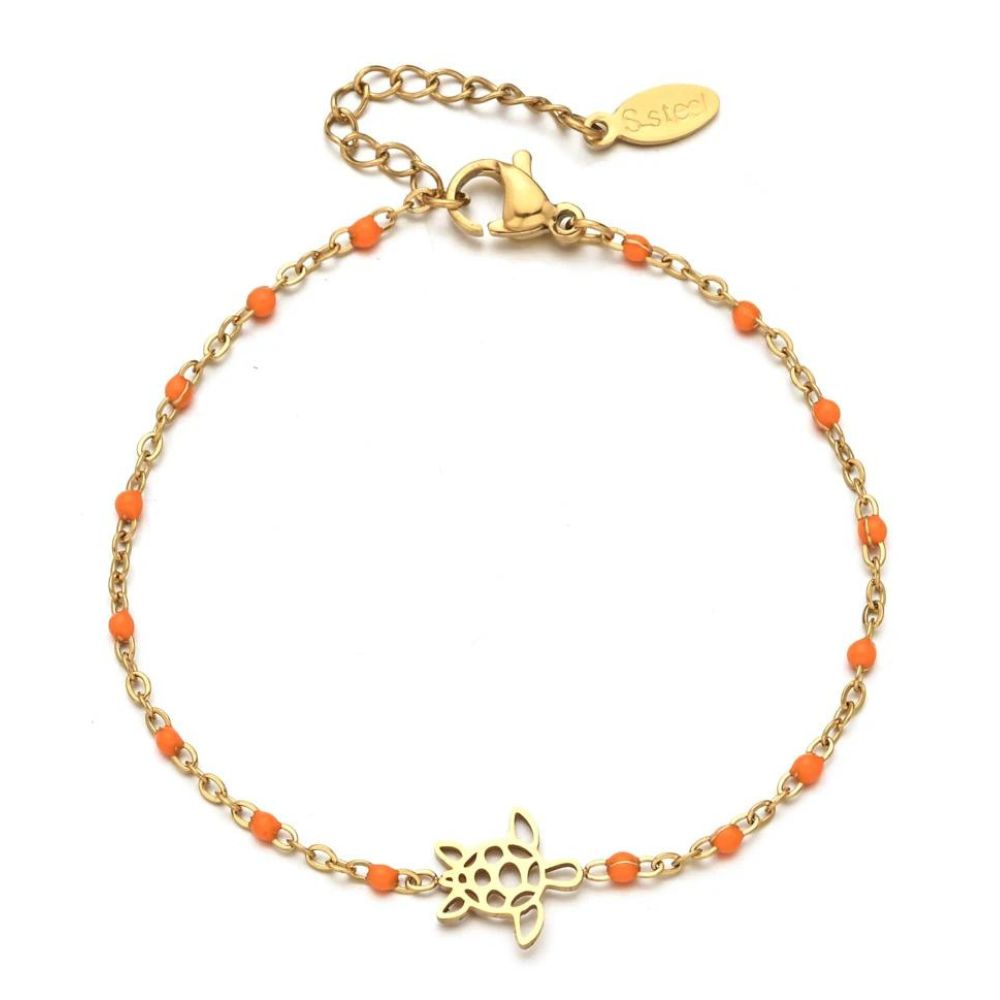 Bracelet Tortue Femme Orange