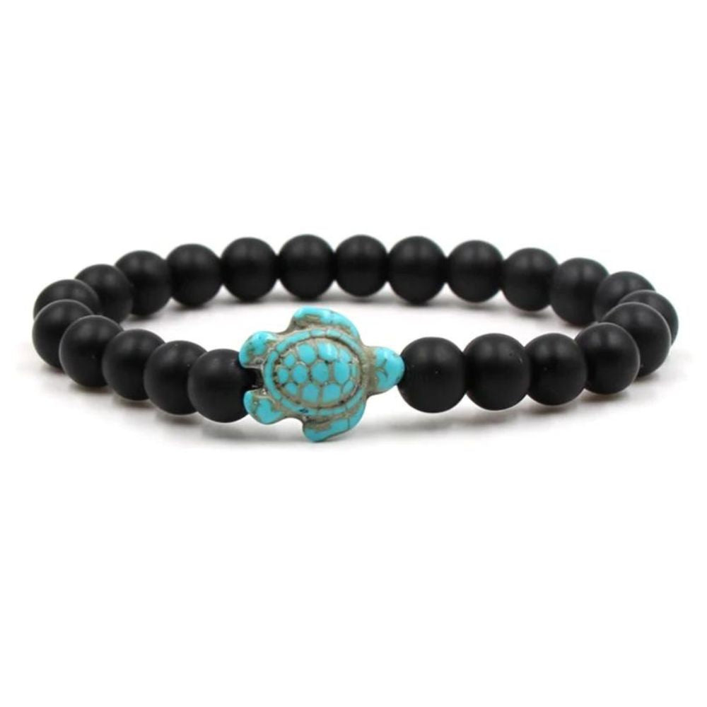 Bracelet Tortue Pierre D'Onyx Noir