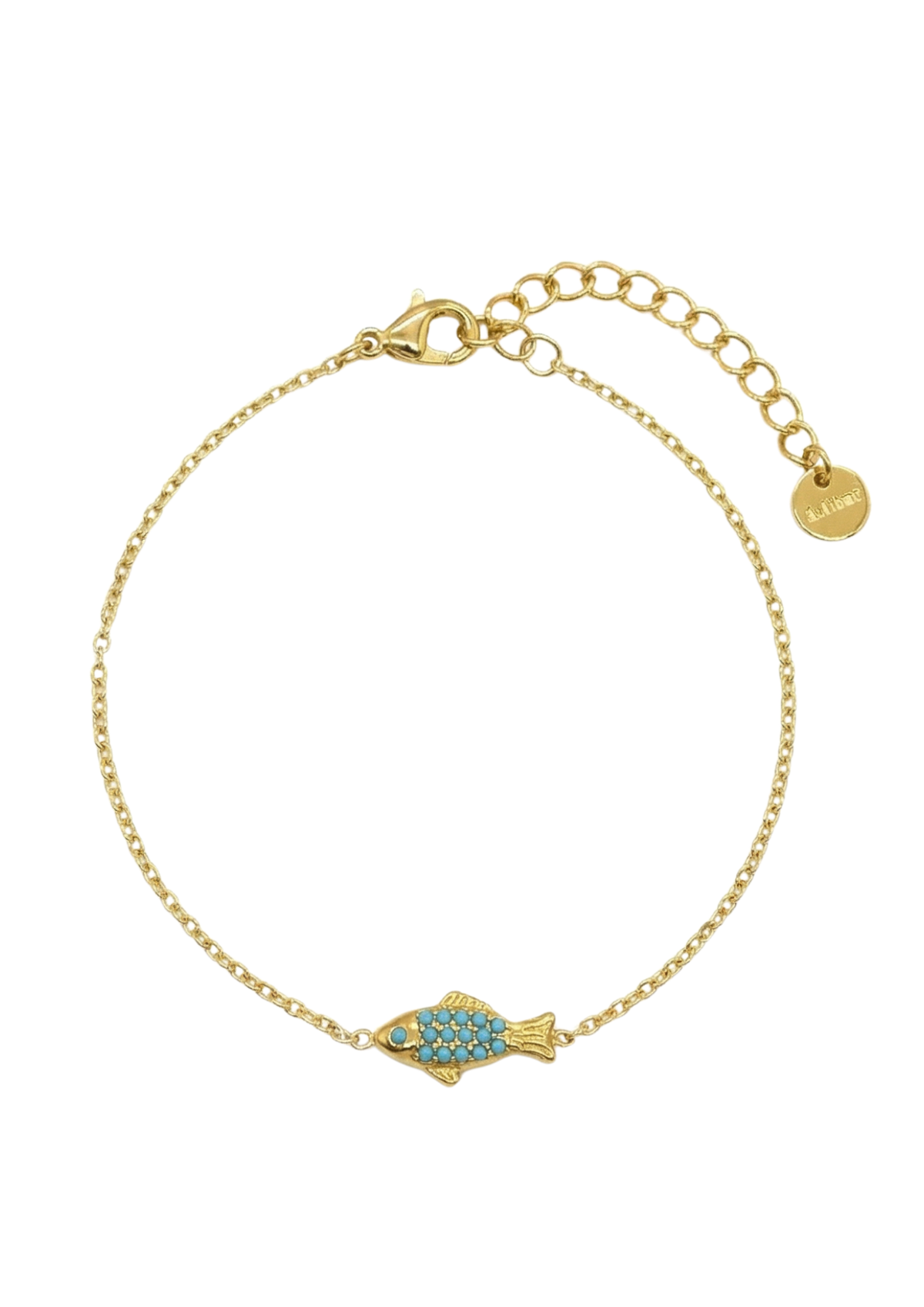 Bracelet Poisson Doré et Bleu