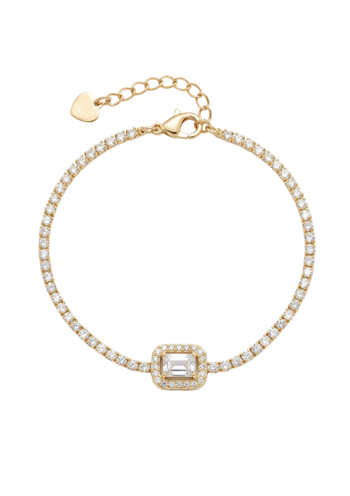 Bracelet Tennis avec Pierre Carrée