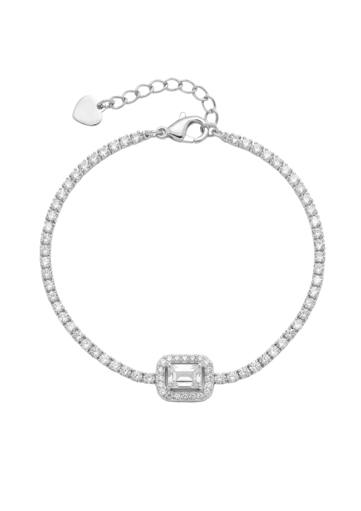 Bracelet Tennis avec Pierre Carrée