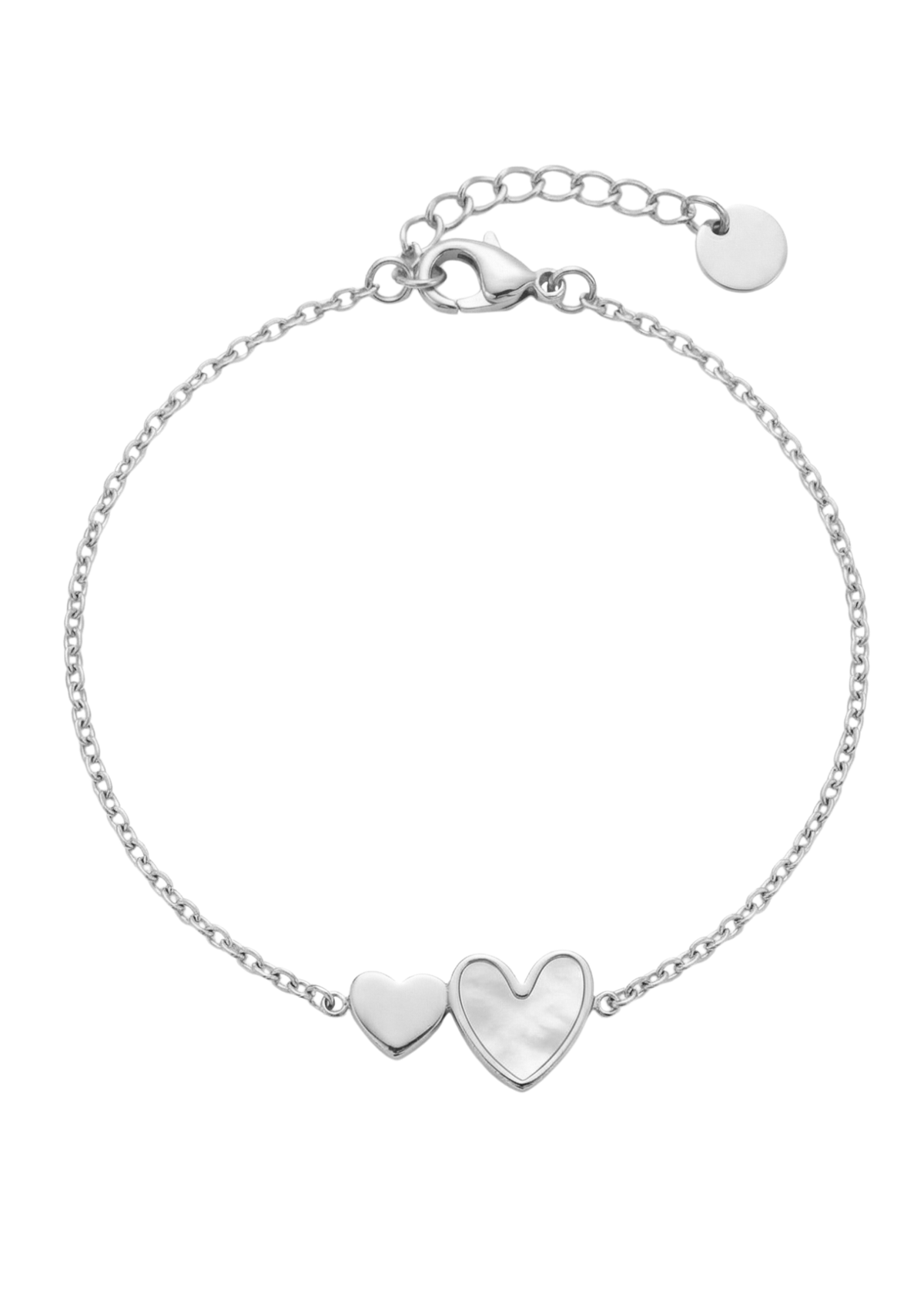 Bracelet Double Cœur Nacre et Doré