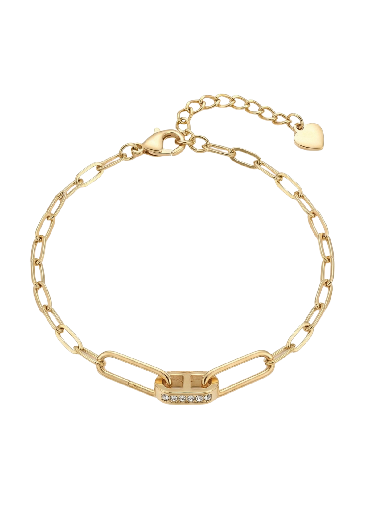 Bracelet Maille Trombone avec Strass