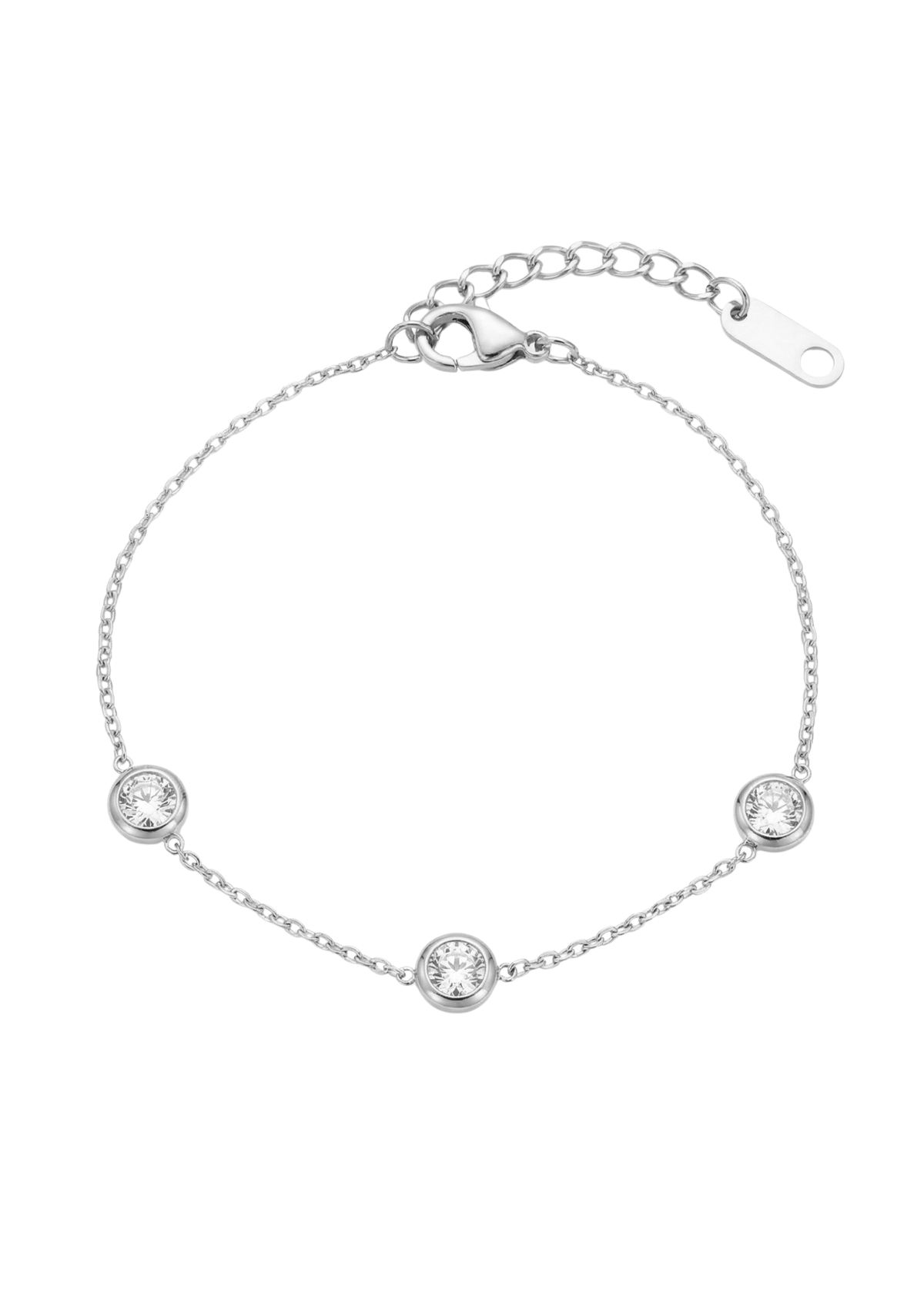 Bracelet Trois Strass argent