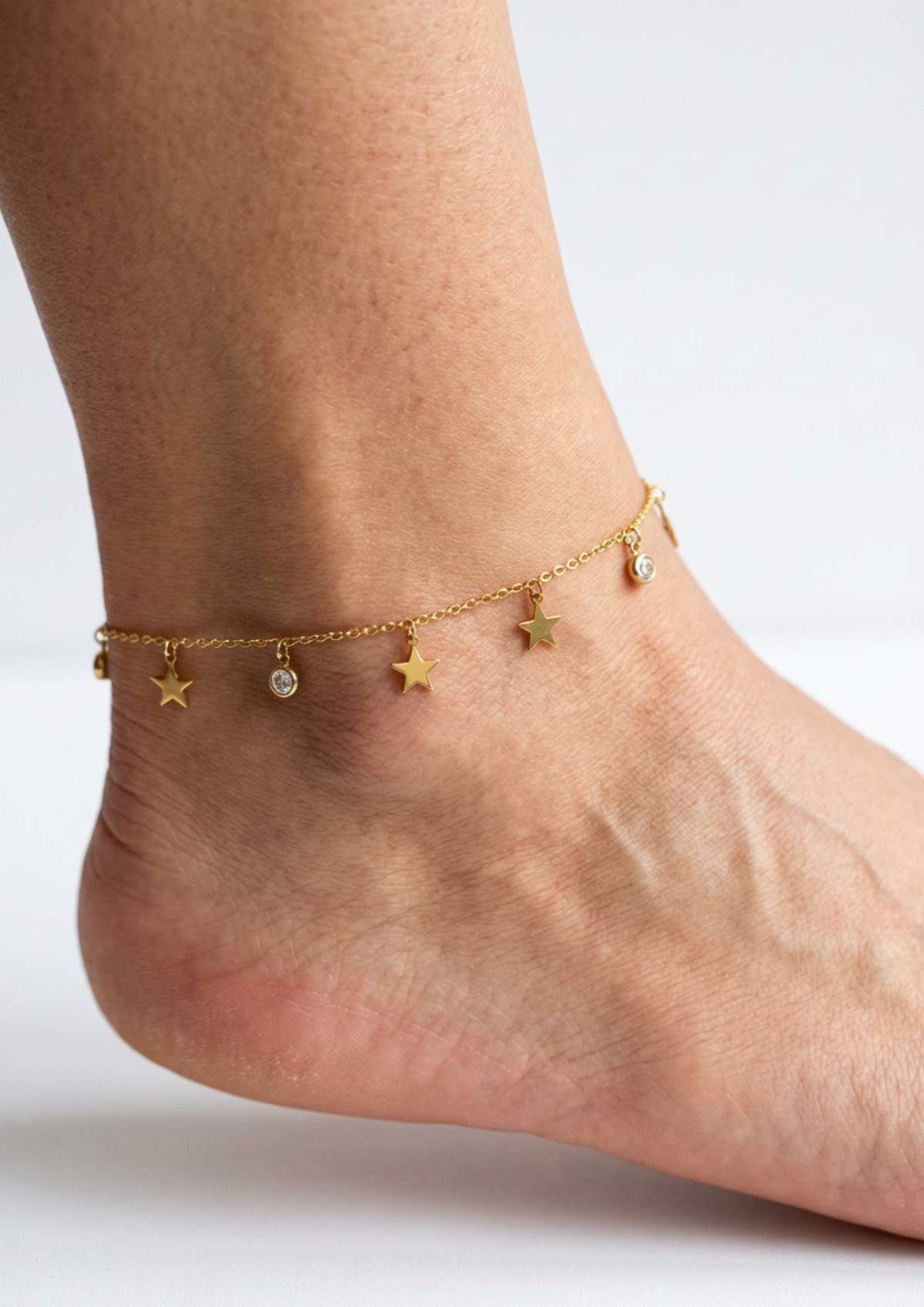 Chaîne de Cheville Étoile et Diamants