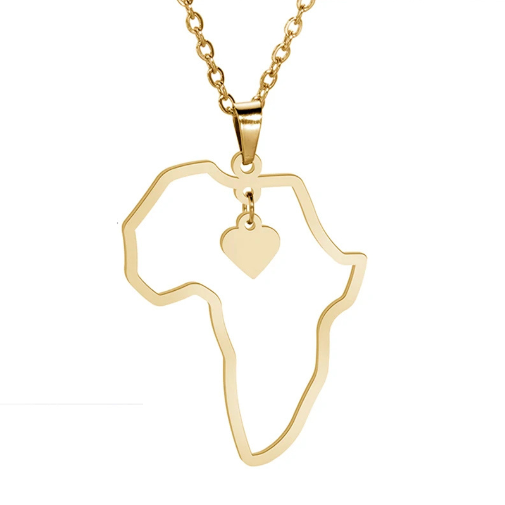 Collier Afrique Breloque Coeur