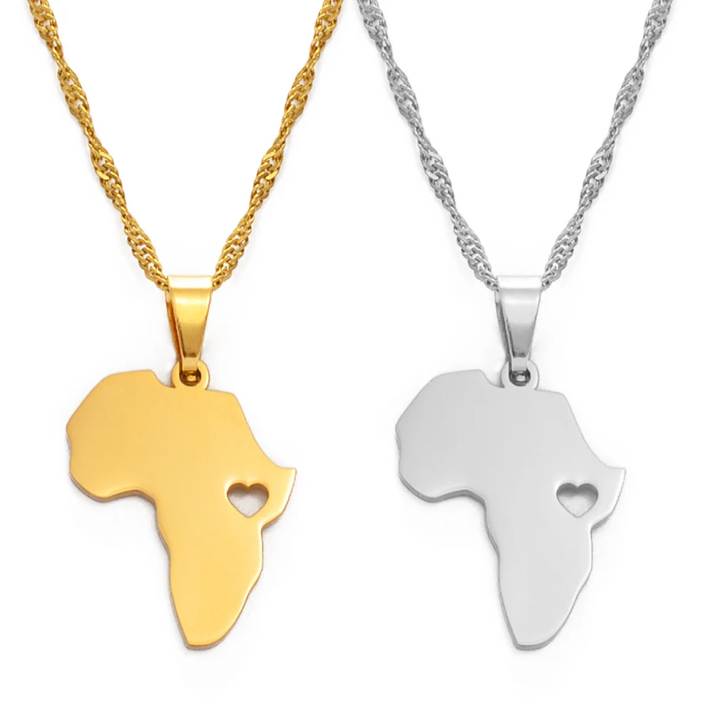 Collier Afrique Cœur Métal