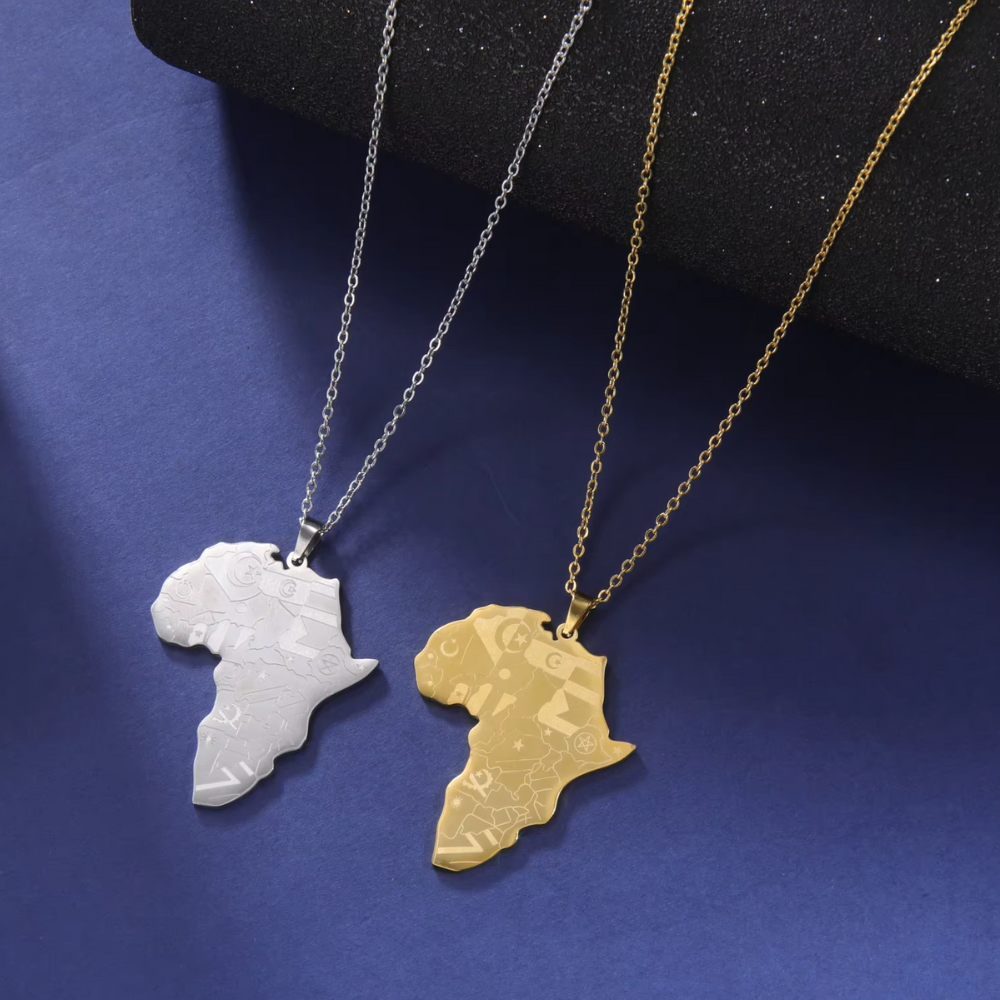 Collier Afrique Drapeau Acier