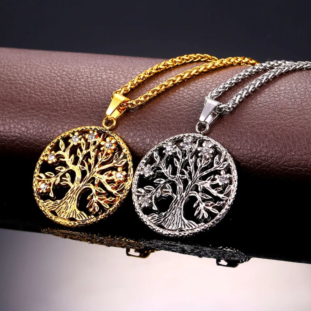 Collier Arbre de Vie Ancien Acier