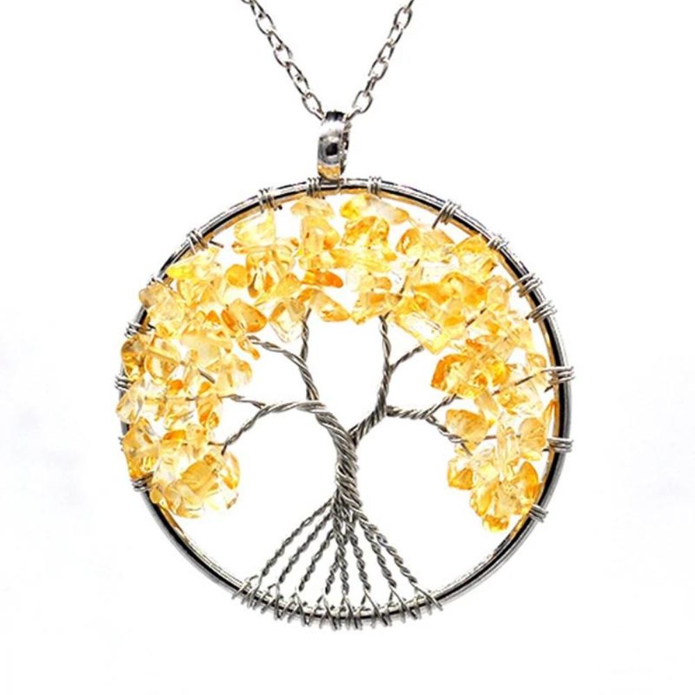 Collier Arbre de Vie Couleur Citrine