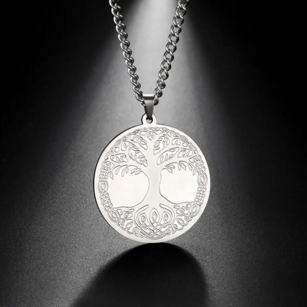 Collier Arbre de Vie Gravé Acier