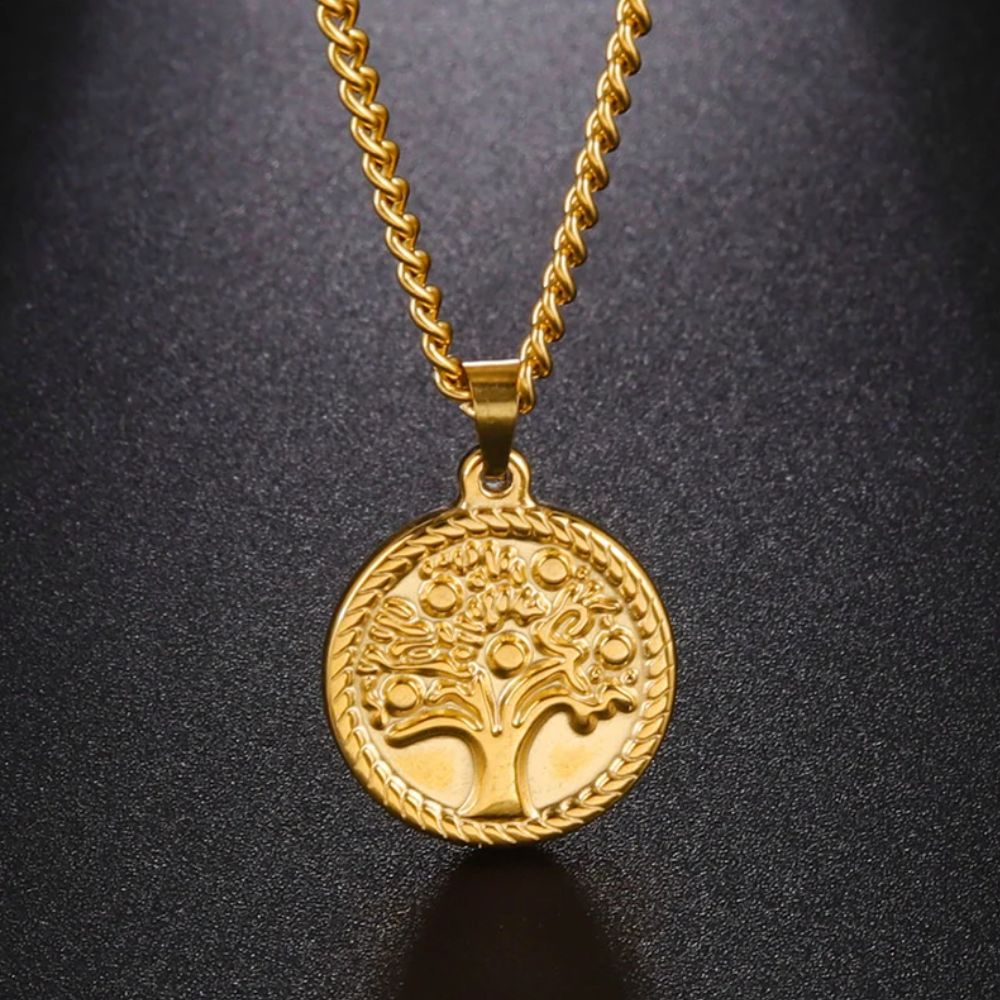 Collier Arbre de Vie Médaille Acier Inoxydable