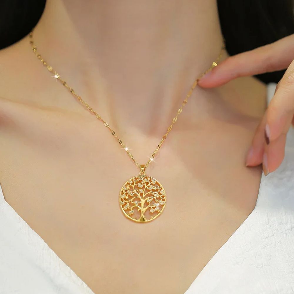 Collier Arbre de Vie Or Jaune Acier