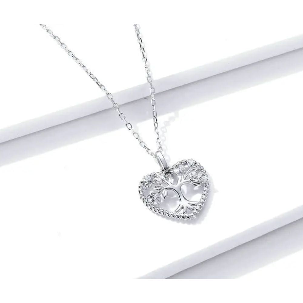 Collier Arbre Coeur Argent