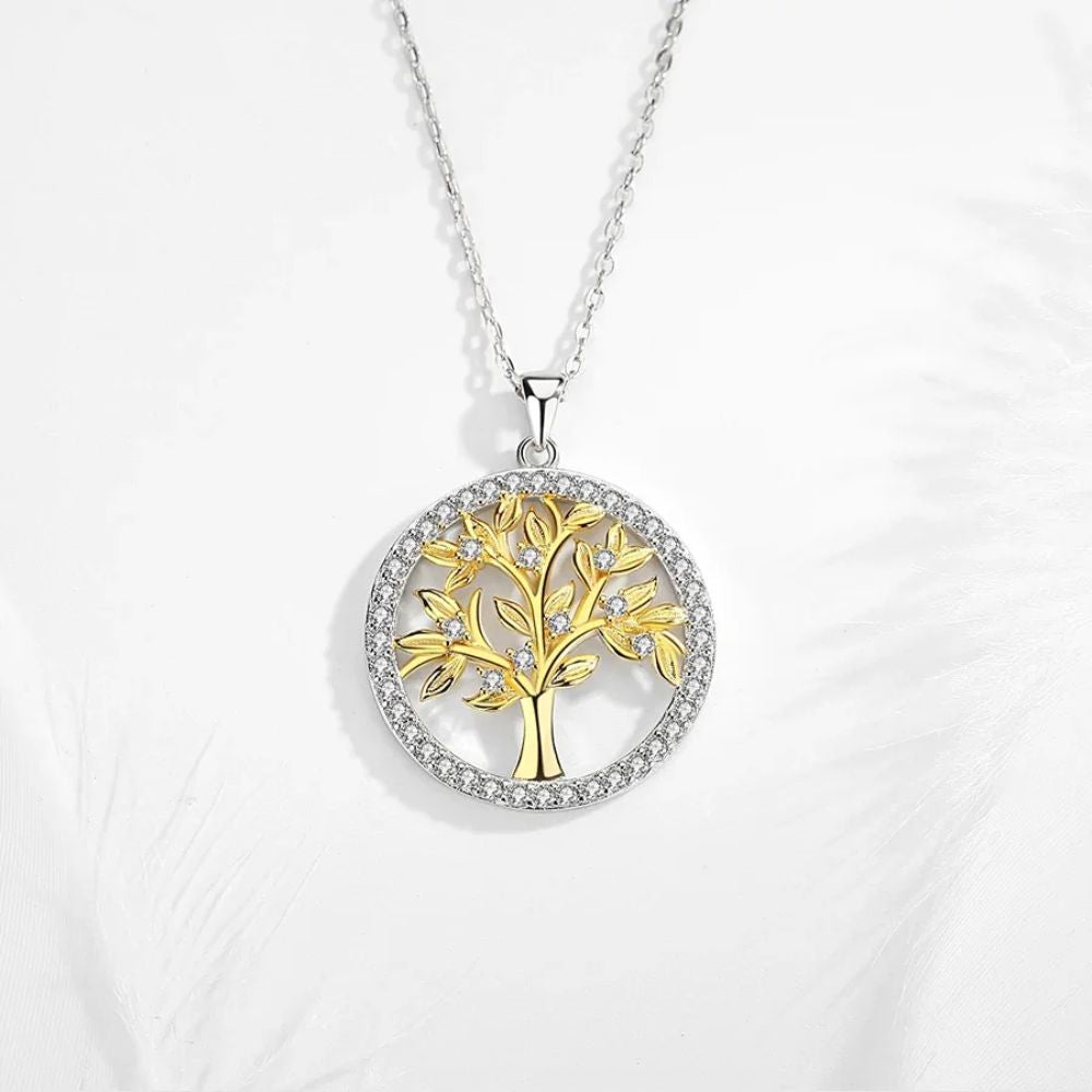 Collier Arbre pierre diamant