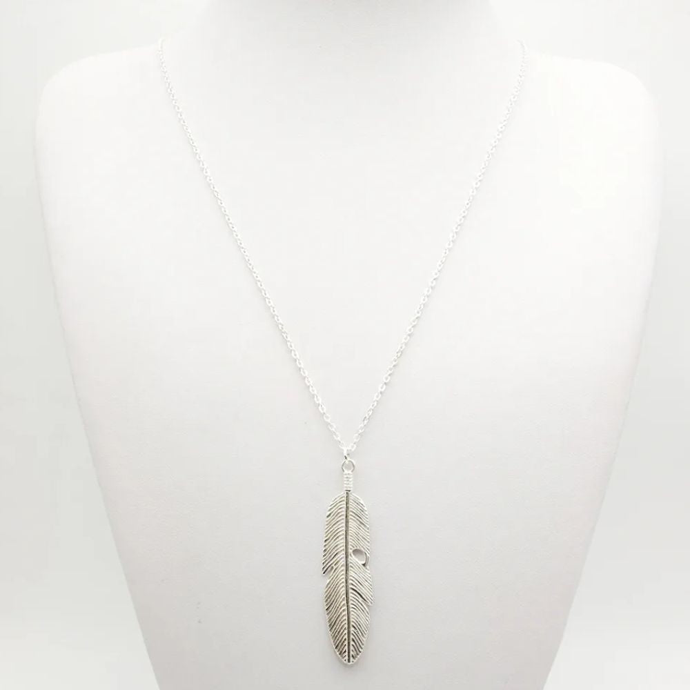 Collier avec Plume Acier Inoxydable