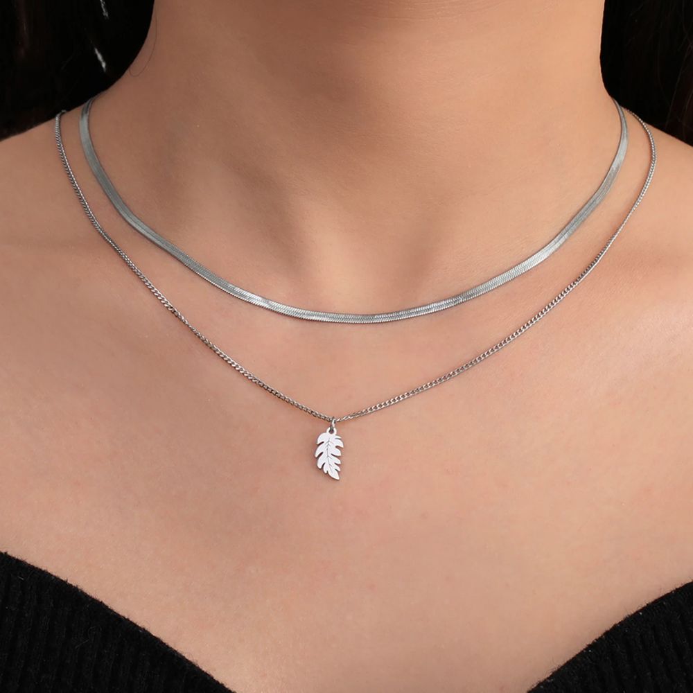 Collier Bohème Plume Argent