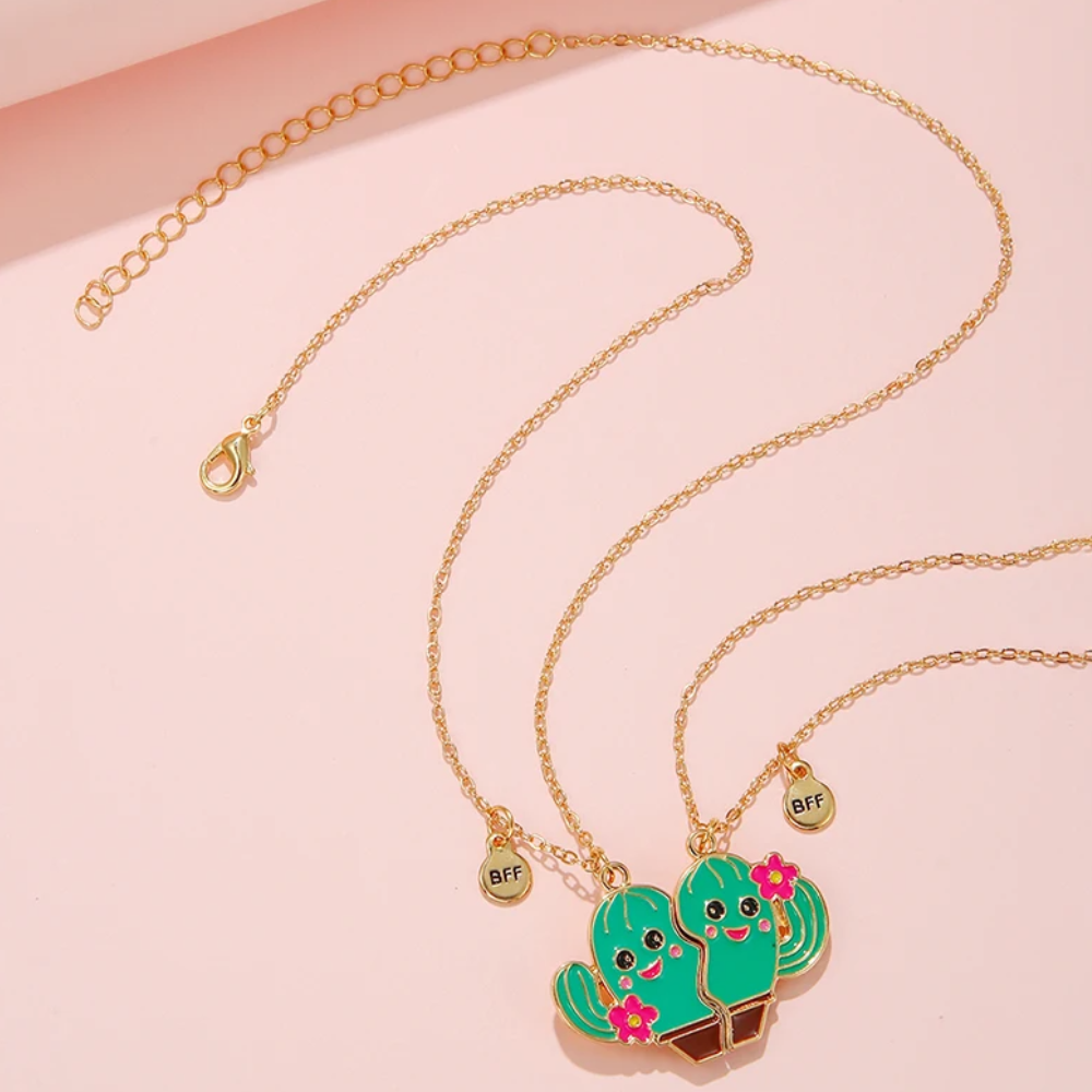 Collier Cactus BFF Or