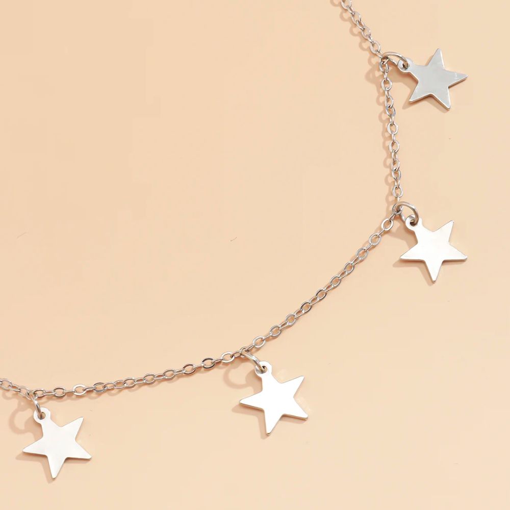 Collier Cinq Étoiles Acier Inoxydable