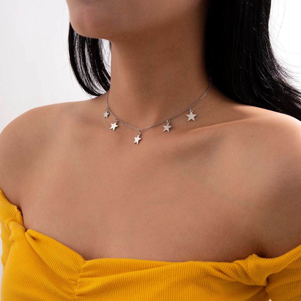 Collier Cinq Étoiles Argent