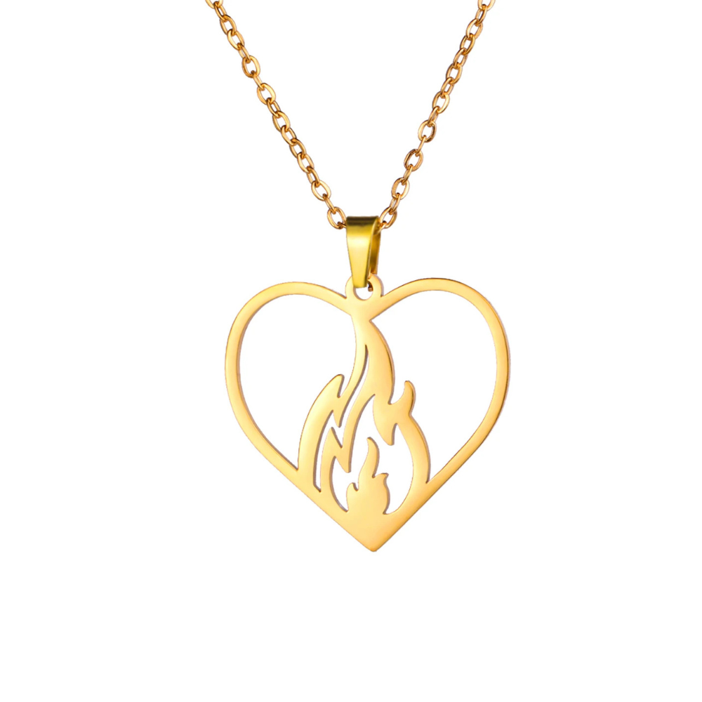 Collier Cœur Flamme