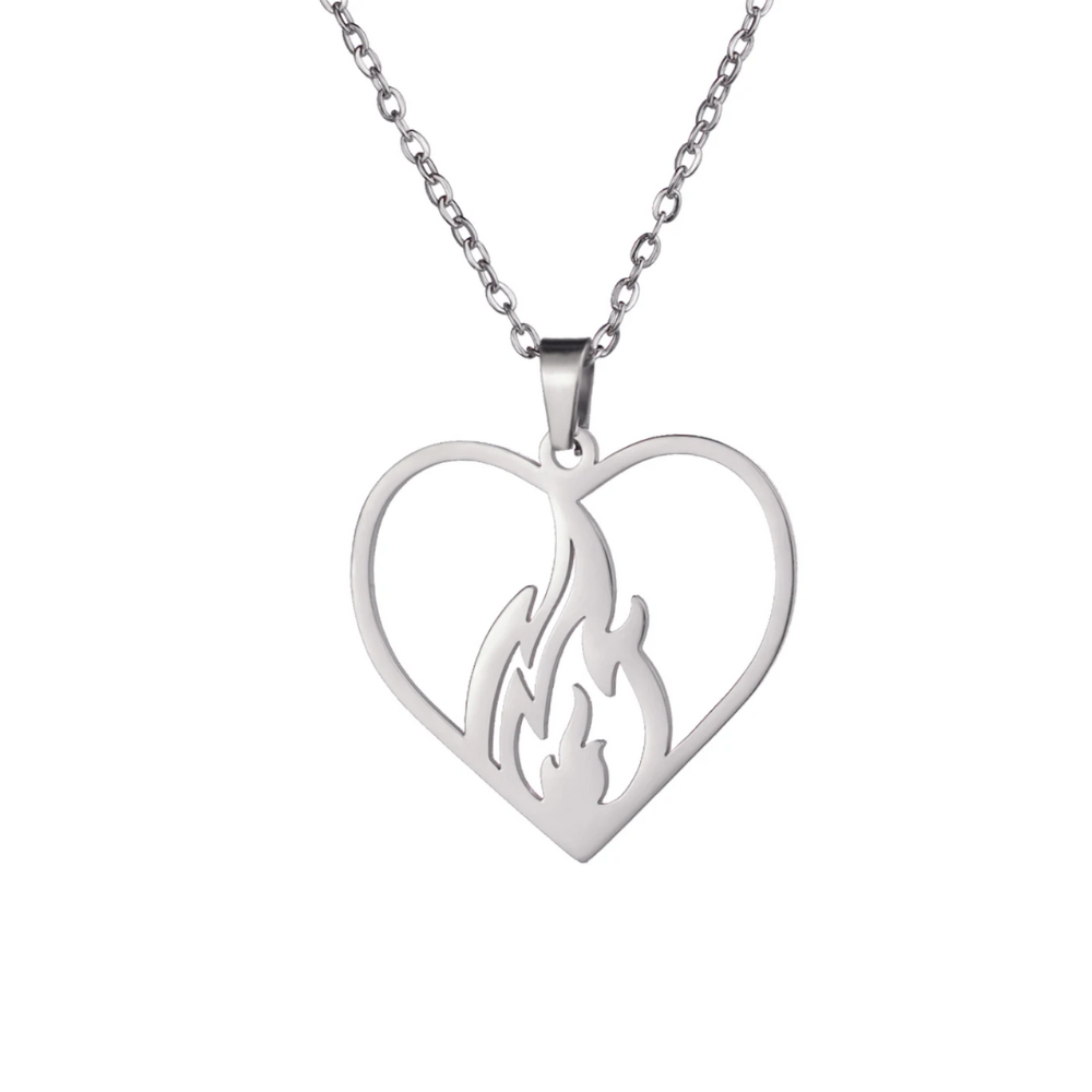 Collier Cœur Flamme