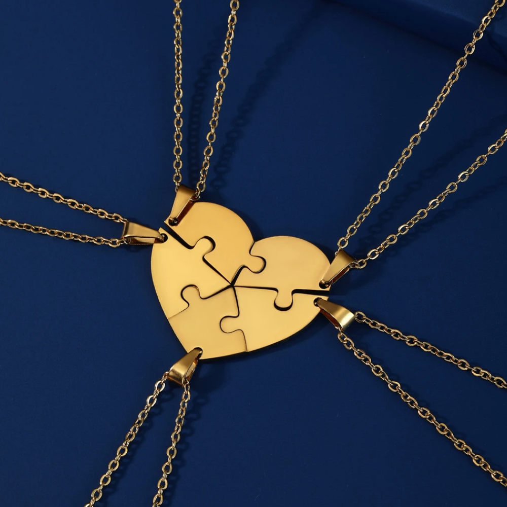 Collier Coeur Puzzle Acier