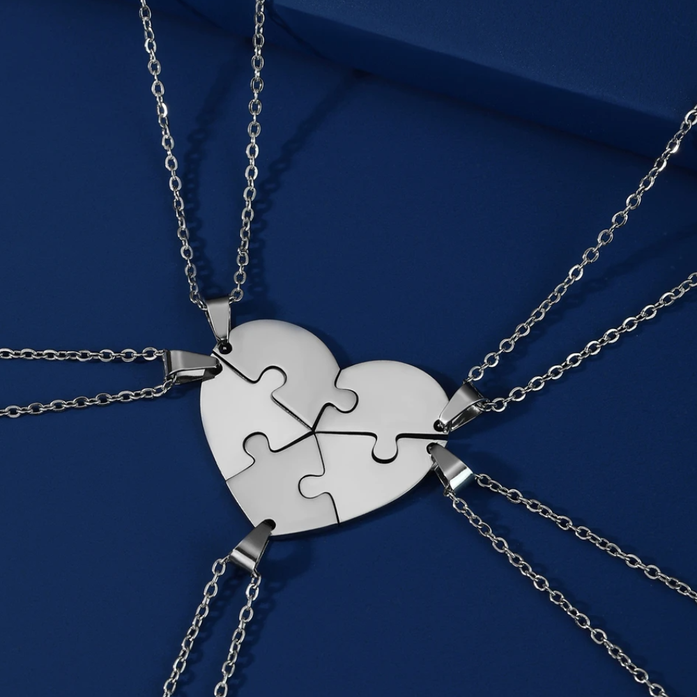 Collier Coeur Puzzle Acier Inoxydable