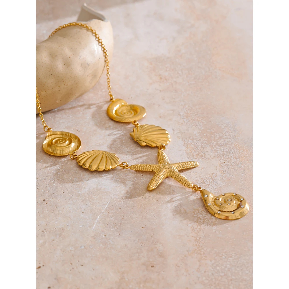 Collier en Y Coquillage pas cher
