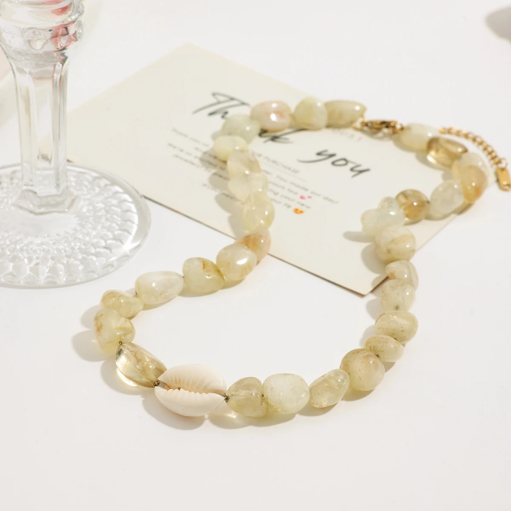 Collier Coquillage Pierre Naturelle